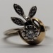 14 Karat Two Tone Yellow & White Gold Diamond Floral Ring - Size: 4