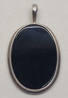 .925 Silver Pendant with Black Stone