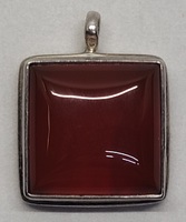 .925 Silver Pendant Charm with Red Stone