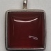 .925 Silver Pendant Charm with Red Stone