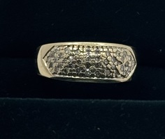 10K Yellow Gold Cobblestone Cluster Diamond Ring - Unisex - Size 7.5