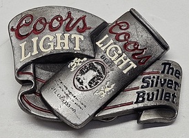 Vintage Coors light Belt buckle The Silver Bullet 1992