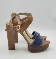 Michael Kors Denim & Leather Platform Heels Women's Size 8
