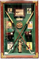 Vintage HICE Golf Club Shadow Box History of Golf Wall Hanging 21x14 Inches