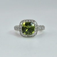 White Gold Colour Stone Ring Sz:5.5 5.85g/14kt - 1 Non-Diamond Clear Round Diamond Near Colorless SI