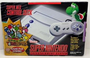 1997 SUPER NES CONTROL DECK CONSOLE MARIO WORLD 2 YOSHI'S ISLAND BUNDLE