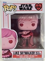 Funko Pop! 494 Luke Skywalker with Grogu Figure Pink Edition 