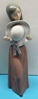 Vtg 1970s Lladro Bashful Girl w/Hat Handmade Porcelain Figurine #5007 Retired