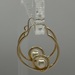 10K Yellow Gold Dangly Hoop "Pearl" Earrings