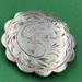 BIRKS 0.925% Silver Round Brooch Engraved Design Scalloped Edge