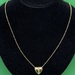 14K Yellow Gold Heart and Cut Ball Chain Necklace 16"
