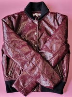N.W.T. Hot & Delicious Bomber Style Jacket Size Medium - Burgundy 
