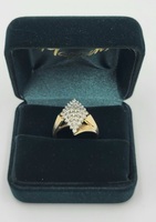 14k Yellow & White Gold Diamond Cluster Ring Size 7 Approximate t.c.w 0.10