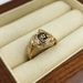 14 Karat Yellow Gold Geometric Champagne Diamond Ring Size 7.5