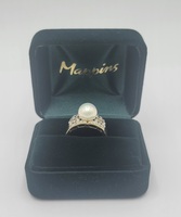 14k Yellow Gold Size 7.5 White Gemstone & Diamond Ring t.c.w 0.05
