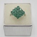 0.925% Silver Green Oval Gemstone Cluster Ring Size 9