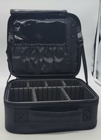 Customizable Make-Up/Toiletries Travel Case - Black Nylon *Like New*