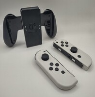 Nintendo Switch OLED White Joy Cons with Comfort Grip