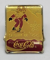Vintage 1988 Calgary Winter Olympics Coca-Cola Skiing Collector's Pin