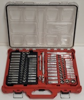 Milwaukee Packout 3/8-in & 1/4-in DR SAE/Metric Ratchet Socket Mechanic Tool Set