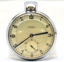 VTG 1930's - 40's  DOXA Art Deco 47mm Snap Case Men's Pocket Watch - Runs!