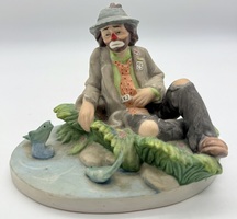 The Emmet Kelly Jr. Collection - Flambro - Hobo Clown Looking at Fish Pond