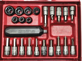 SNAP-ON 23 pc Hand Impact Driver Set with Spare Bits PIT120 Made in USA