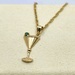 14 Karat Yellow Gold Martini Glass Pendant With Green Stone Olive!