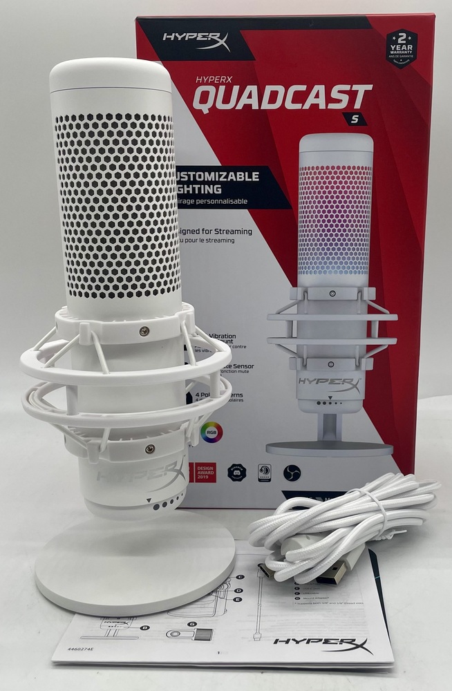 HyperX QuadCast S RGB USB Condenser Microphone - White HyperX QuadCast S RGB USB Condenser Microphone - White