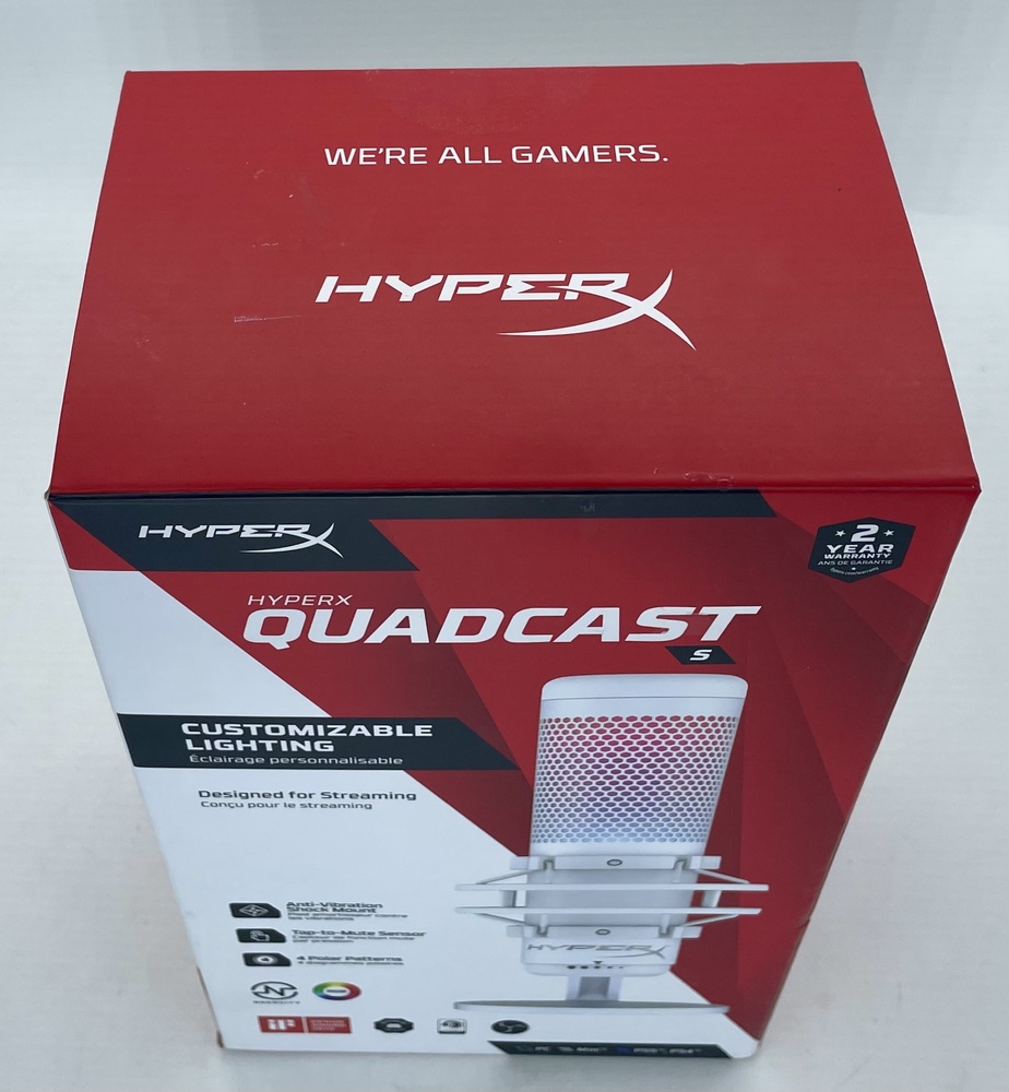 HyperX QuadCast S RGB USB Condenser Microphone - White HyperX QuadCast S RGB USB Condenser Microphone - White