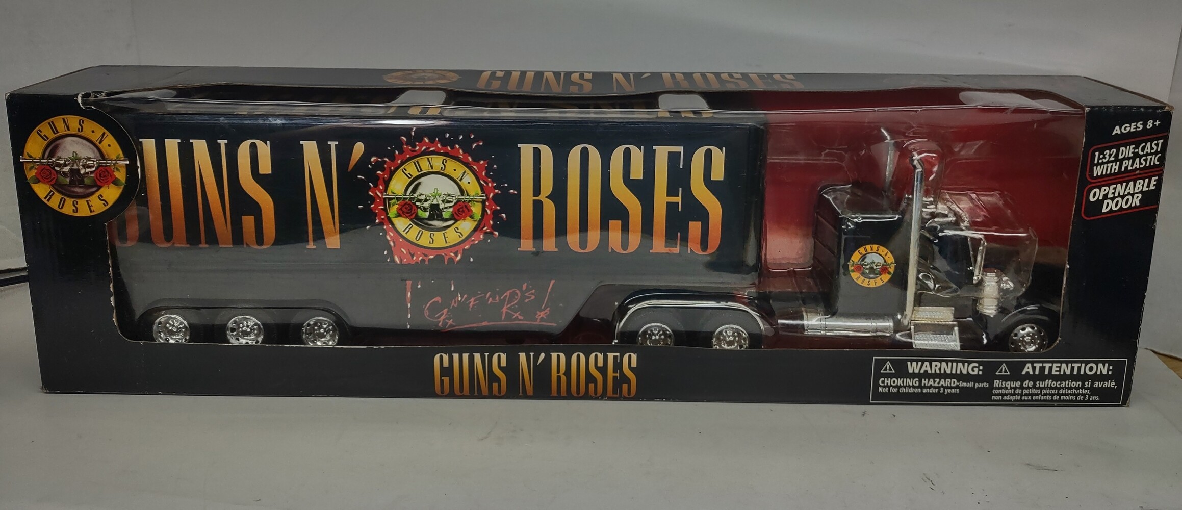 guns n roses toy truck 1990 Ford Utility Bucket Truck w/Rat Fink Figurine, Blue & Red - Auto World  AW296, 1/34 Diecast Car main image 0
