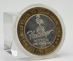 Limited Edition 1993 .999 Silver Flamingo Hilton Las Vegas $10.00 Gaming Token