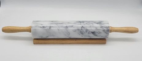 Fox Run 10" Marble Rolling Pin with Wooden Cradle