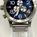 Nixon 51-30 Chronograph Silver and Blue Wrist Watch 