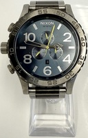 Nixon 51-30 Chronograph Gunmetal and Aqua Wrist Watch with Extra Link and Manual