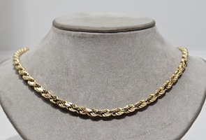 14 Karat Yellow Gold Rope Chain/Necklace - Size 18"