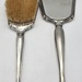 "HH" Monogramed Antique Sterling Silver Brush and Mirror Set