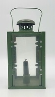 Vintage 8" Green Metal Storm Lantern *Made in England*