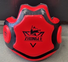 Zhongle Kickboxing/MMA Chest Guard - Red & Black