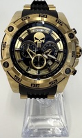 Invicta Marvel Punisher Limited Edition Gold Tone and Black Wrist Watch 