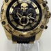 Invicta Marvel Punisher Limited Edition Gold Tone and Black Wrist Watch 