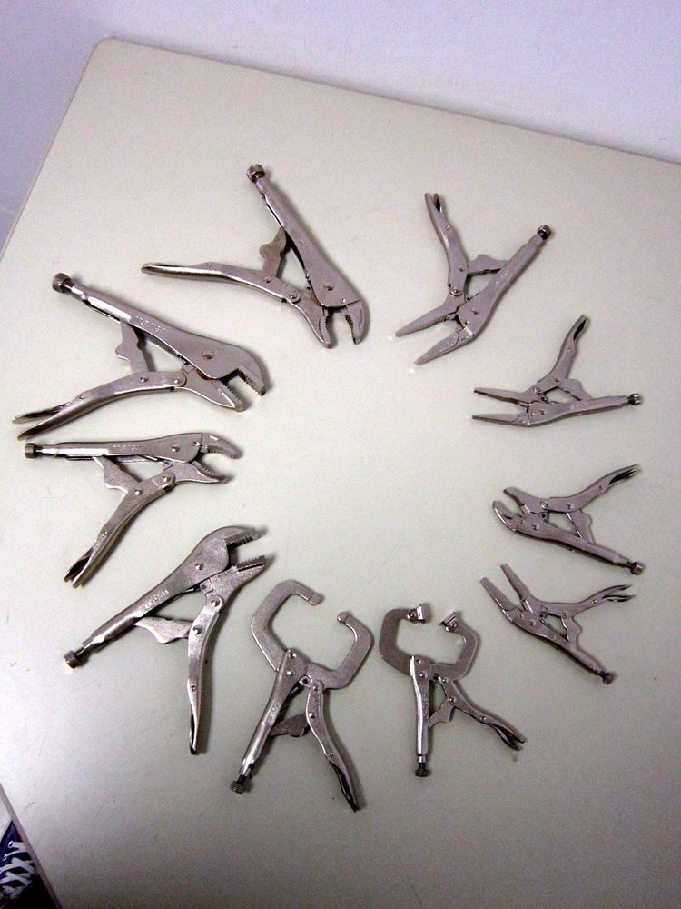 MAC TOOLS Locking Pliers Set 10 Pc. Curved Wire Cutter Straight Long