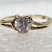 10 Karat Yellow Gold Heart Clear Stone Ring - Size 5