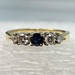 14 Karat Yellow Gold Cluster Ring - Blue Main Stone & Diamonds - Size 5.25