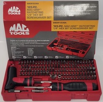 MAC TOOLS 123-PC Mac-Grip Ratcheting 1/4-in Hext Bit Screwdriver Set (SBDR123SA)