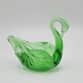 Vintage Chalet Art Glass Green Swan Bomboniere Mid Century