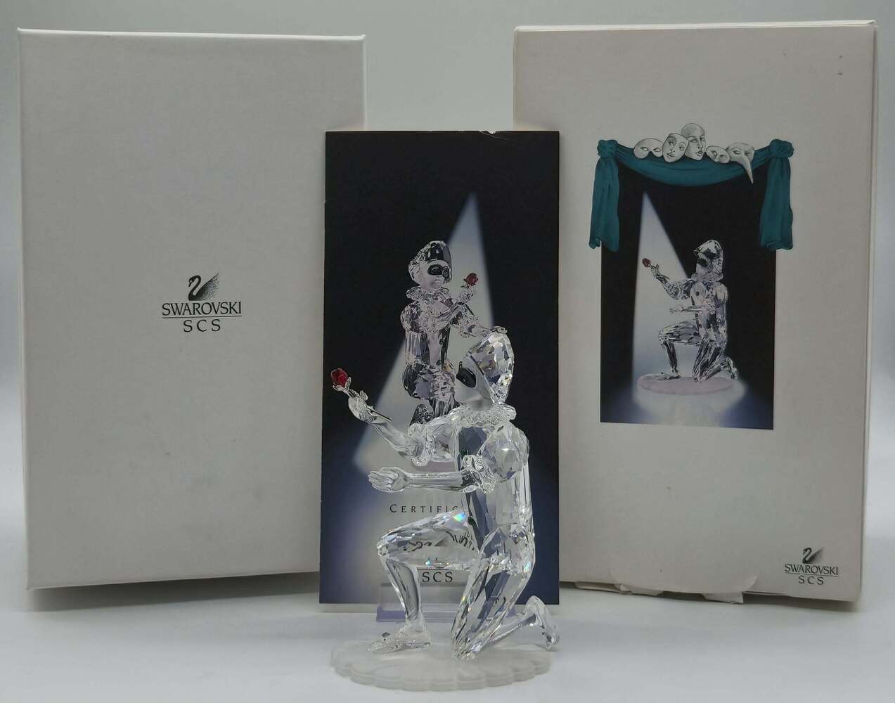 Swarovski SCS 2001 Masquerade Harlequin Crystal Figurine w/ Box
