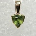 14 Karat Yellow Gold Green Trillion Cut Gemstone Pendant 