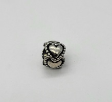 Pandora 0.925% Silver Dotted Heart Spacer Charm