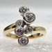 14 Karat Yellow Gold Diamond Bubble Design Ring - Size 6.5